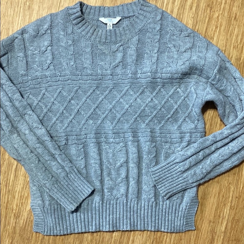 Gray Cable Knit Sweater